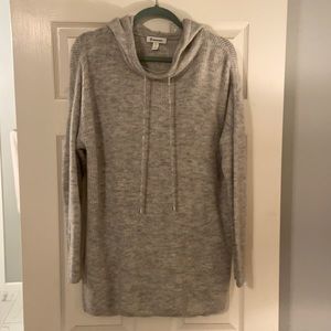 Gray Hooded Tunic Sweater